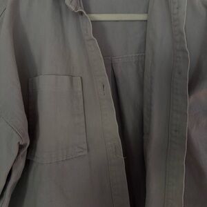 BABY BLUE BUTTON UP TOP